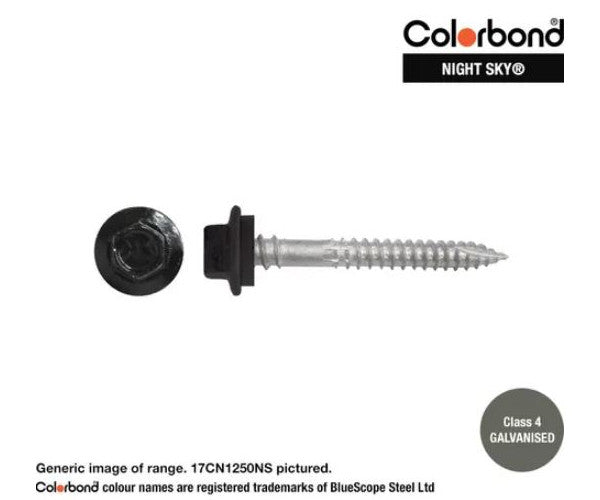 Type 17 Hex Washer Face Head Screw + Neoprene Washer 12g x Length - Box of 1000 Painted Head Options