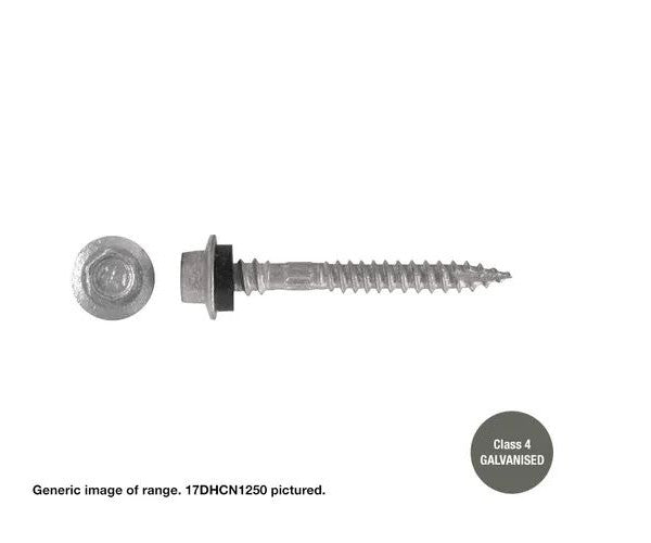 Type 17 Macsim Hex Head DOUBLE GRIP Screws Galvanised with Neopreme Washer - Various Sizes and Quantities