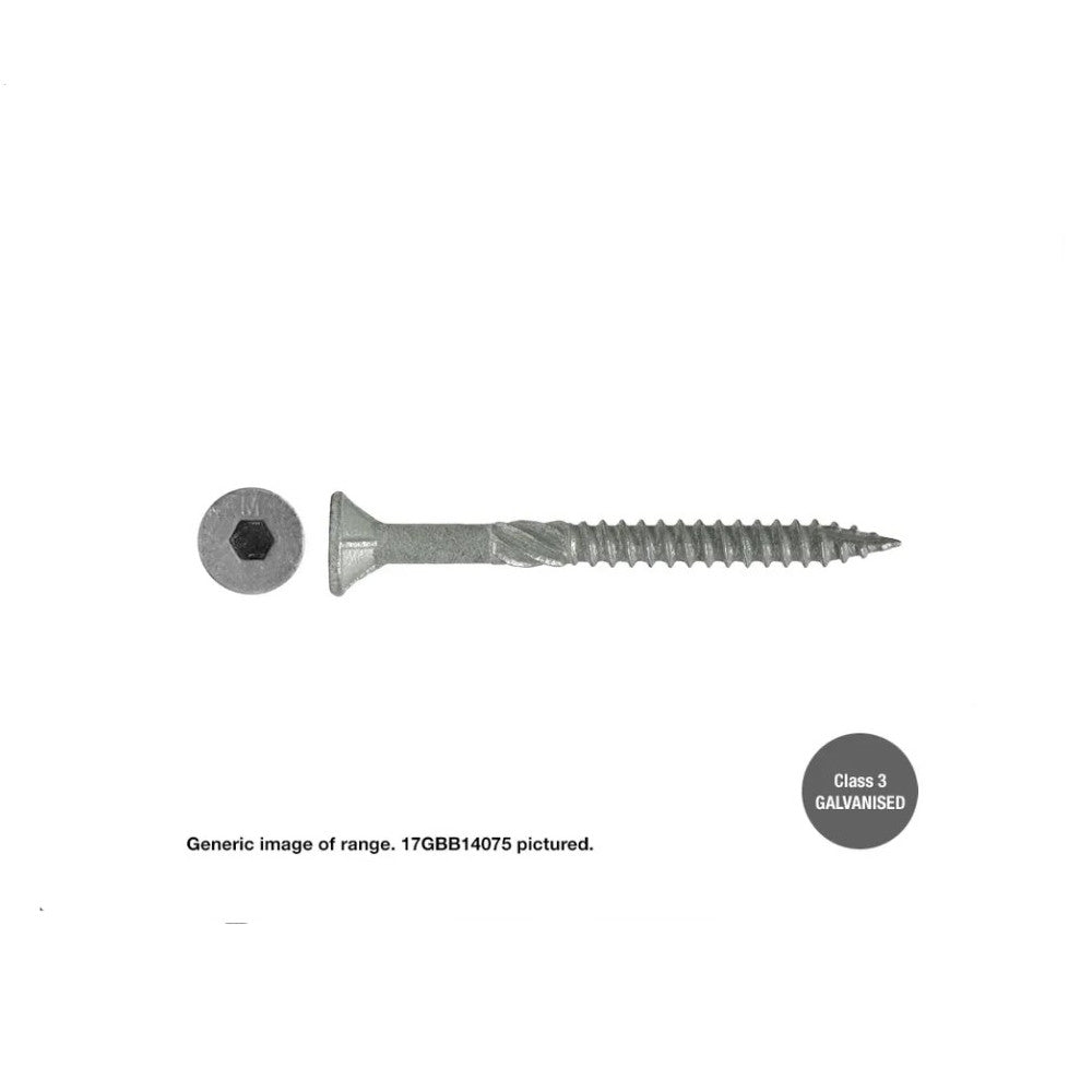 Macsim Type 17 Batten Screws (Hex Drive) Galvanised - Various Sizes and Pack Options