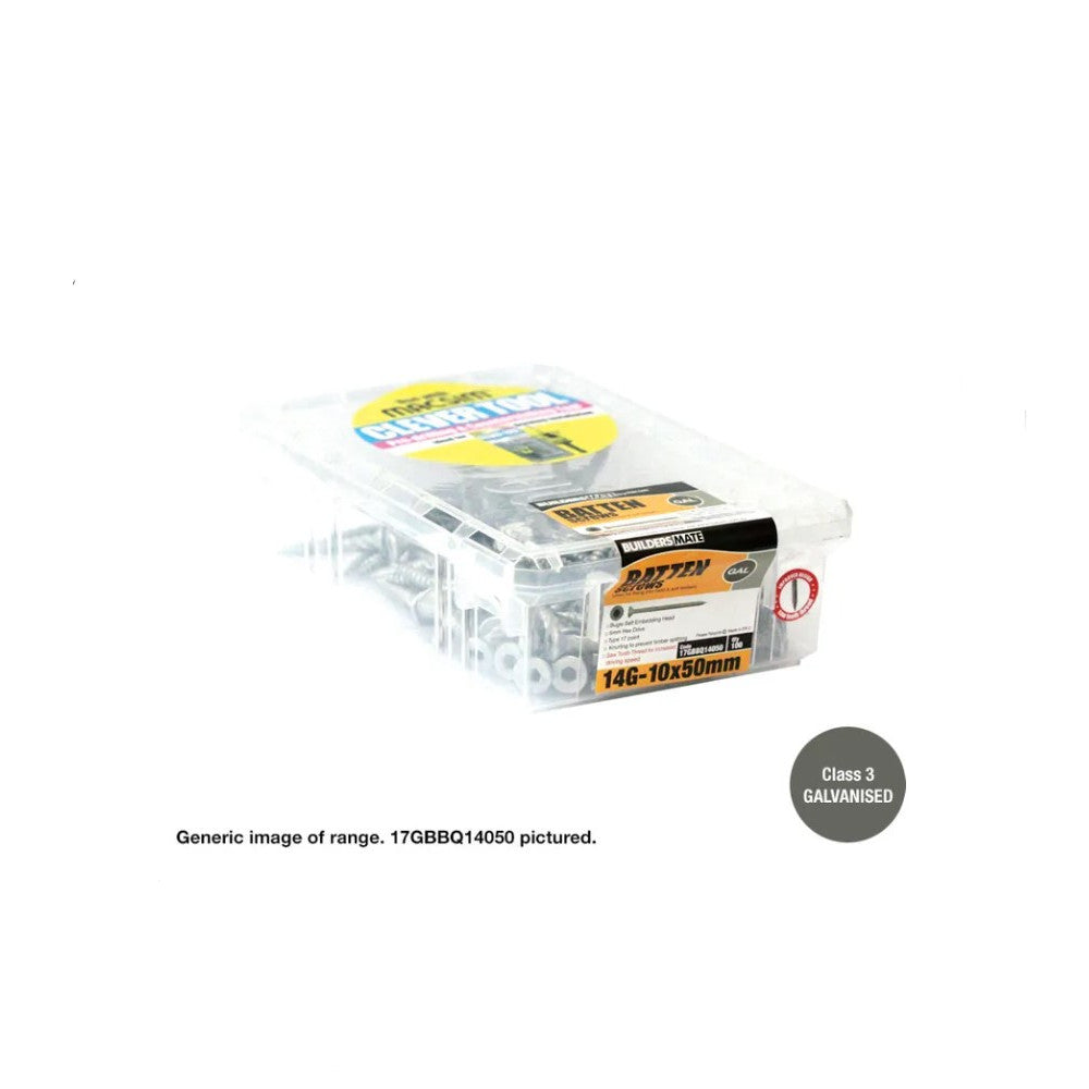 Macsim Type 17 Batten Screws (Hex Drive) Galvanised - Various Sizes and Pack Options