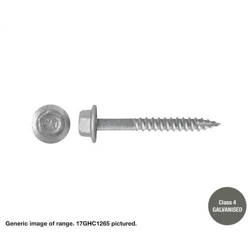 Type 17 Macsim Hex Head Screws Galvanised - Various Sizes, Quantities with Neoprene Washer Option