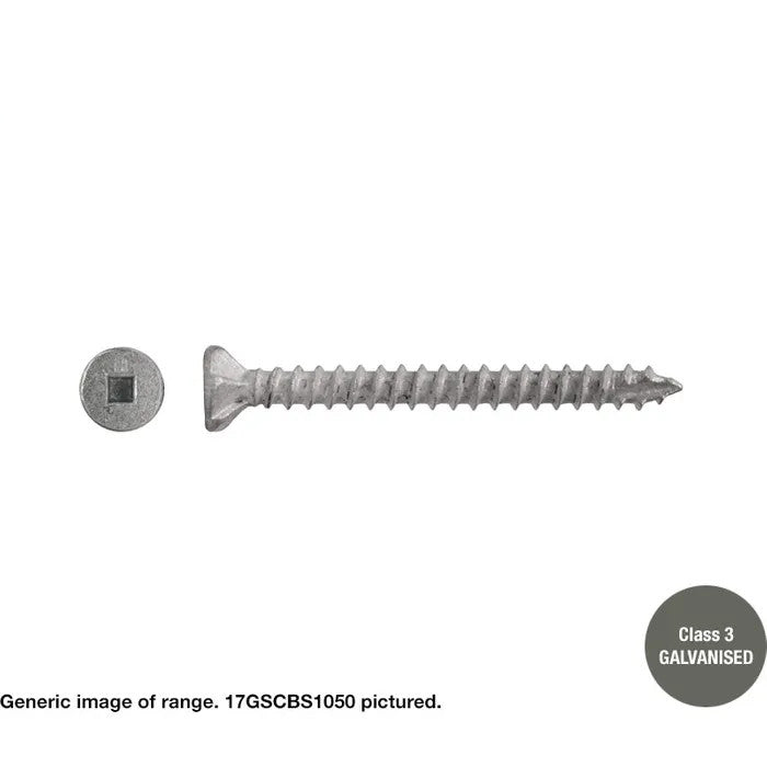 Macsim Type 17 Decking Screws (Square Drive) Galvanised - Various Sizes and Quantities