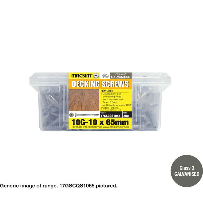 Macsim Type 17 Decking Screws (Phillips Drive) Galvanised - Various Sizes and Quantities