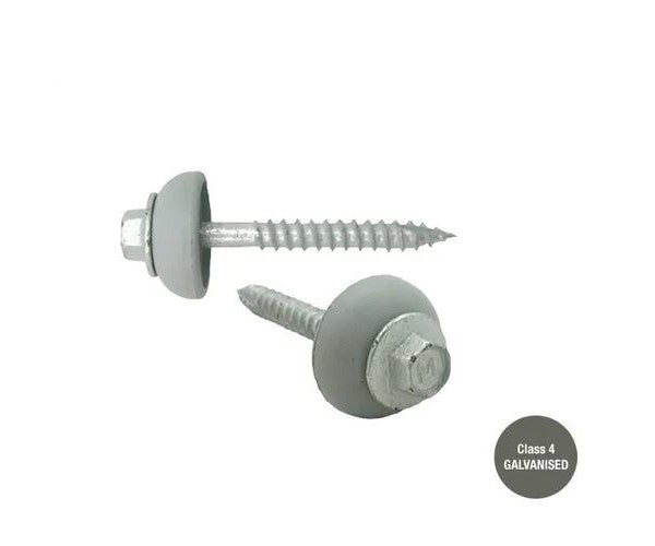 Type 17 Galvanised Hex Washer Face Head Roofing Screw + Dome Washer 12g x 50mm - Box of 1000