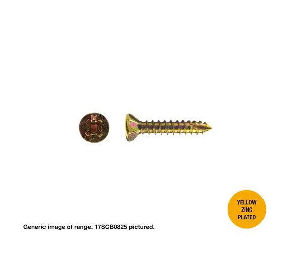 Macsim Type 17 Countersunk Head Screws Yellow Zinc Plated - Various Sizes and Quantities