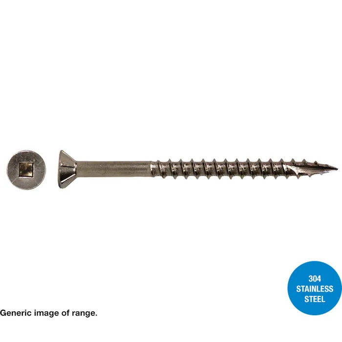 Type 17 Square Drive Decking 304 Stainless Steel Screw Box of 1000