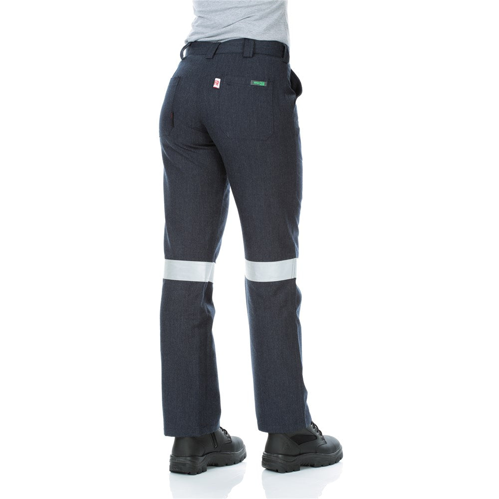 Womens FLAREX RIPSTOP PPE2 FR Inherent 197gsm Taped Navy Work Pants - Various Sizes