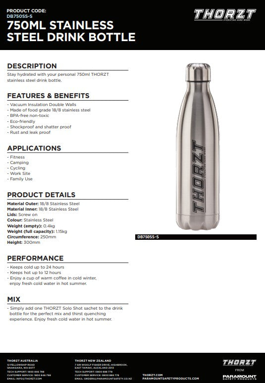 Thorzt Sports Drink Bottles - various sizes