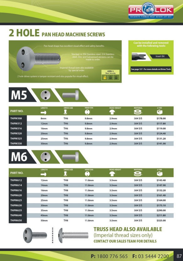 Two Hole Insert Bits