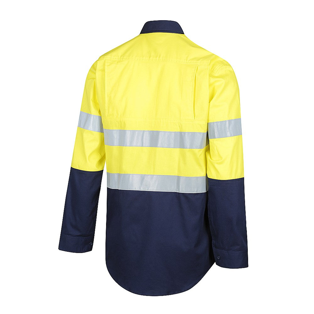 Hi Vis 2 Tone Closed Front Lightweight Taped Shirt - 2 Colour Options in Various Sizes