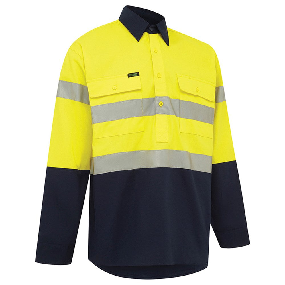 Hi Vis 2 Tone Closed Front Regular Weight Taped Shirt - 3 Colour Options in Various Sizes