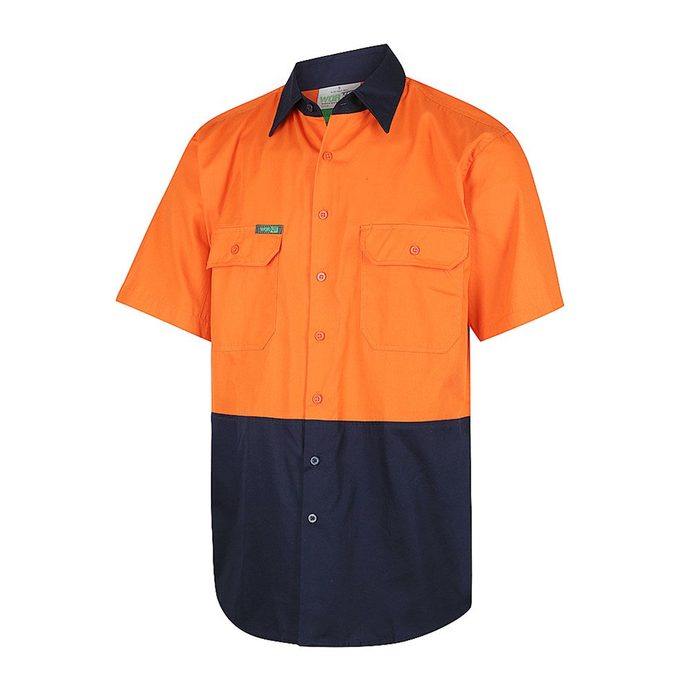 Hi Vis 2 Tone Lightweight Short Sleeve Shirt - 2 Colour Options in Various Sizes