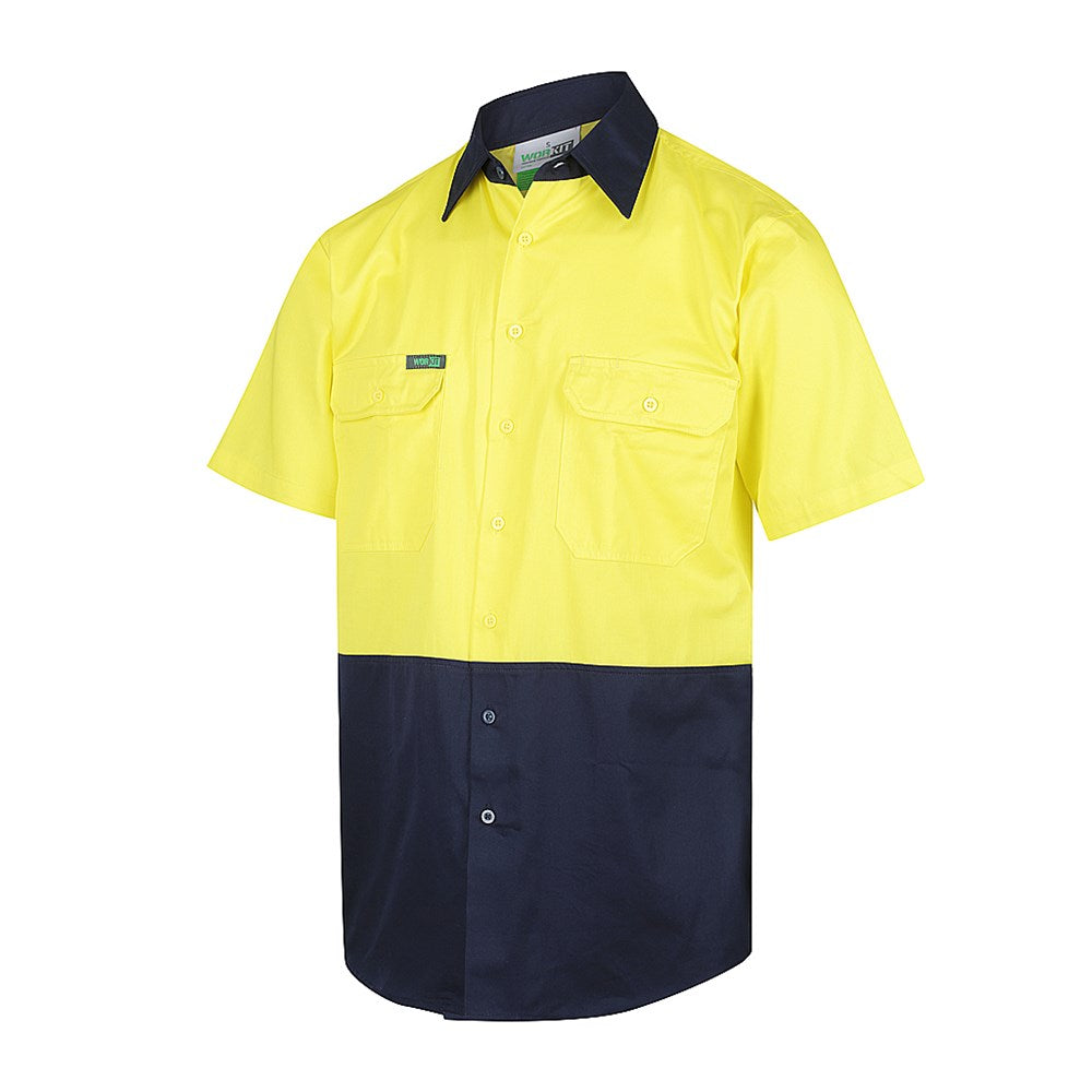 Hi Vis 2 Tone Lightweight Short Sleeve Shirt - 2 Colour Options in Various Sizes