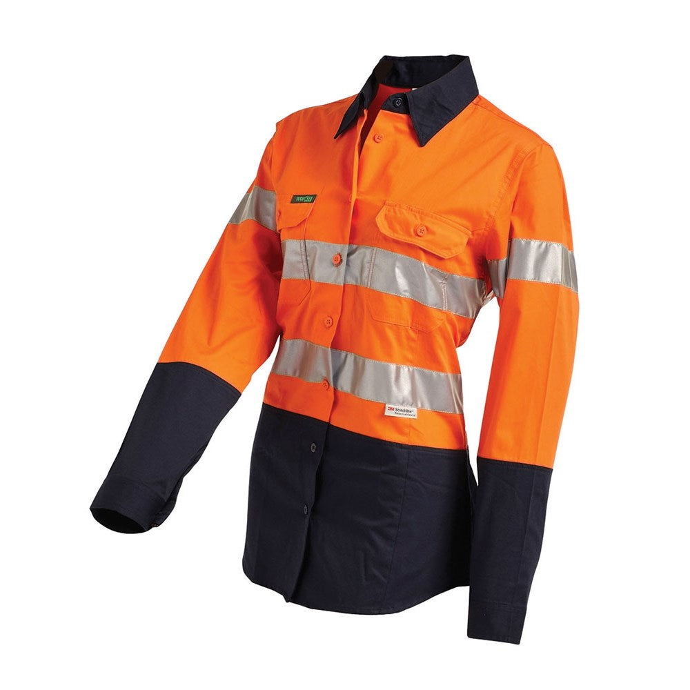 Womens Hi Vis 2 Tone Lightweight Taped Shirt