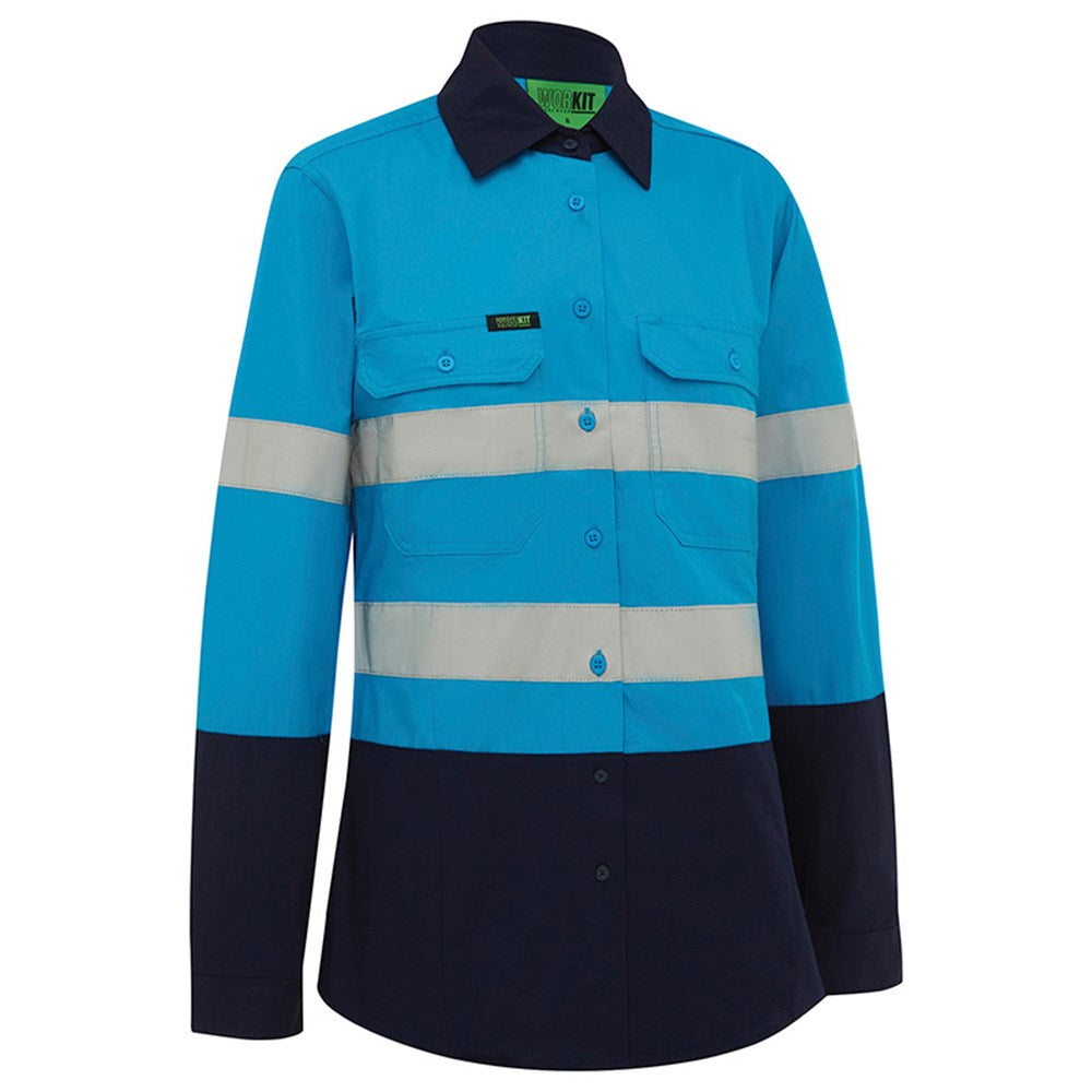 Womens Hi Vis 2 Tone Lightweight Taped Shirt
