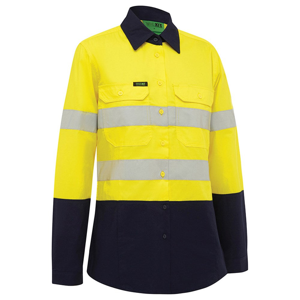 Womens Hi Vis 2 Tone Lightweight Taped Shirt