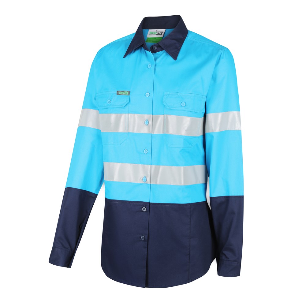 Womens Hi Vis 2 Tone Lightweight Taped Shirt