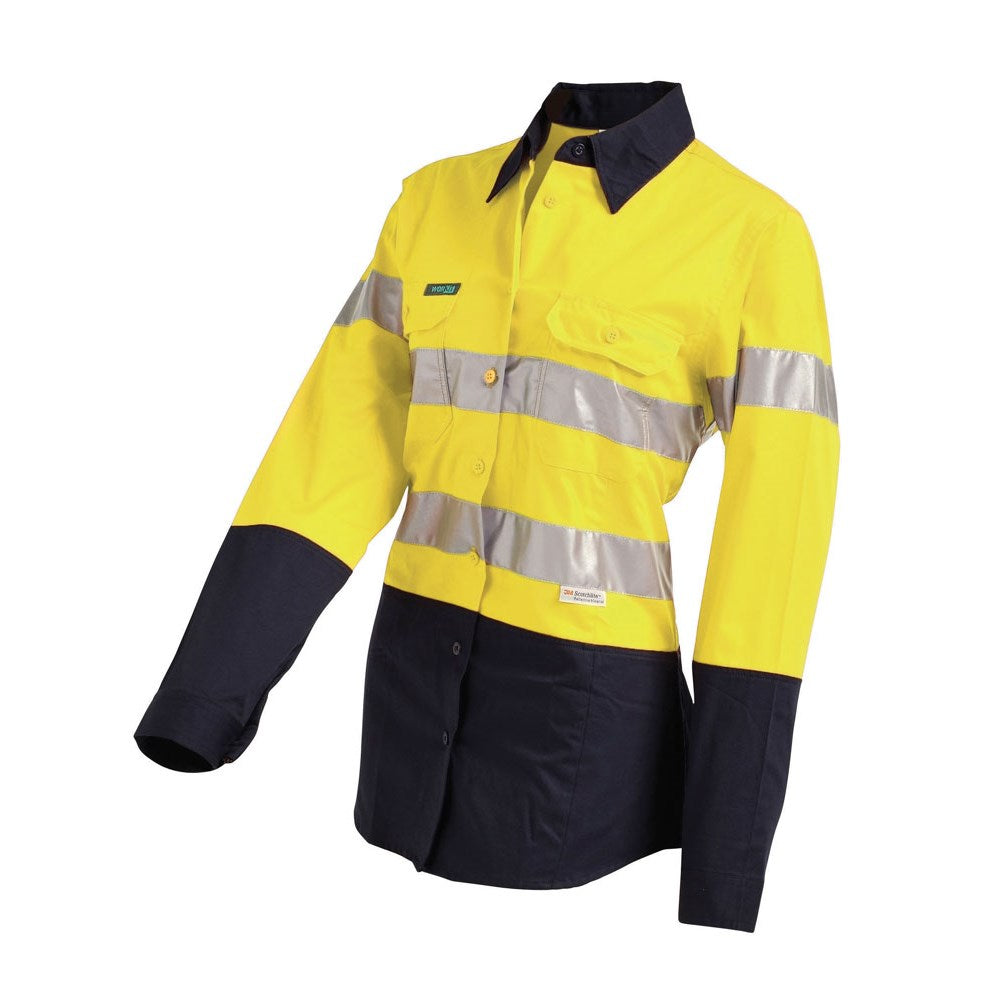 Womens Hi Vis 2 Tone Lightweight Taped Shirt