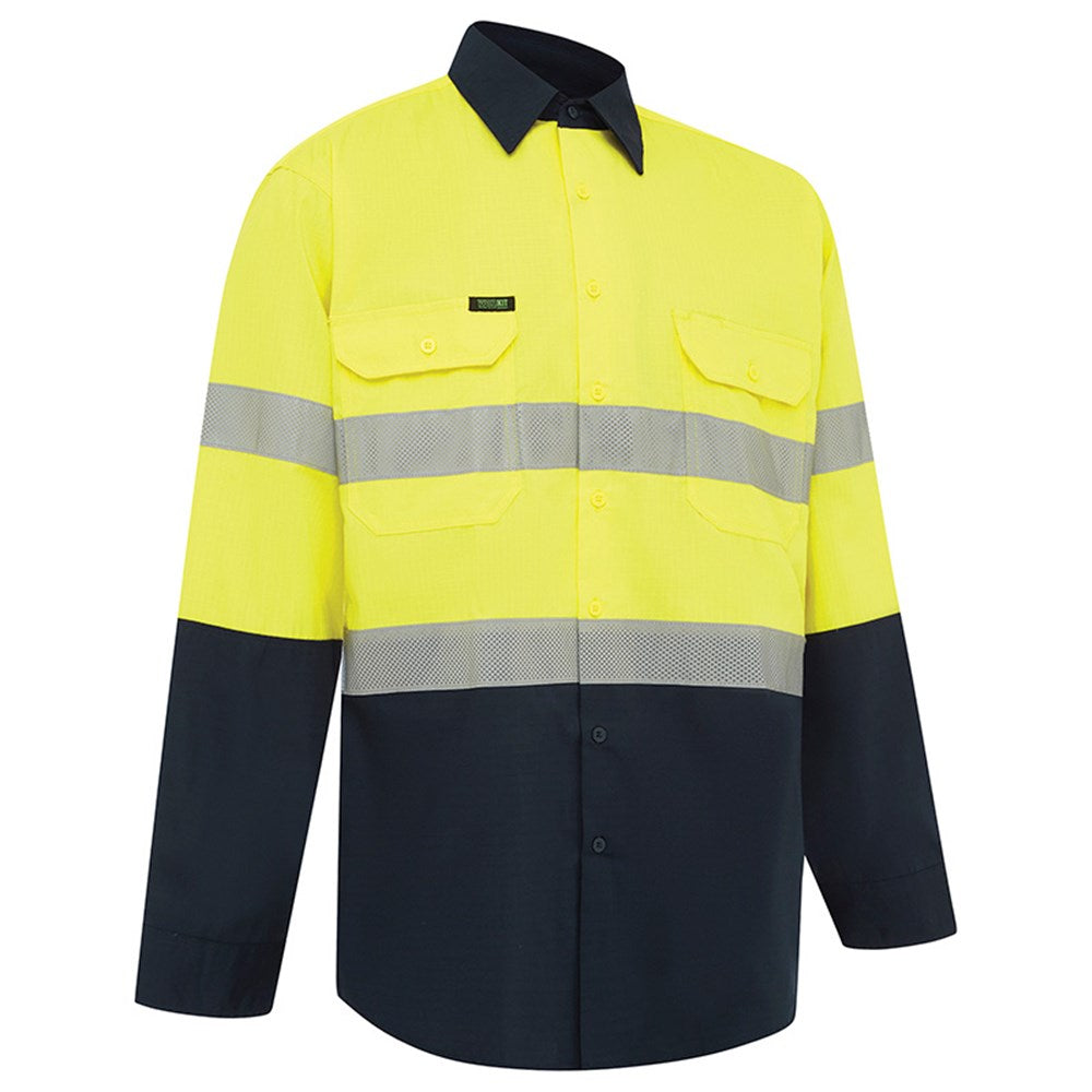 Hi Vis 2 Tone Lightweight Ripstop Breathable Taped Shirt - 3 Colour Options in Various Sizes