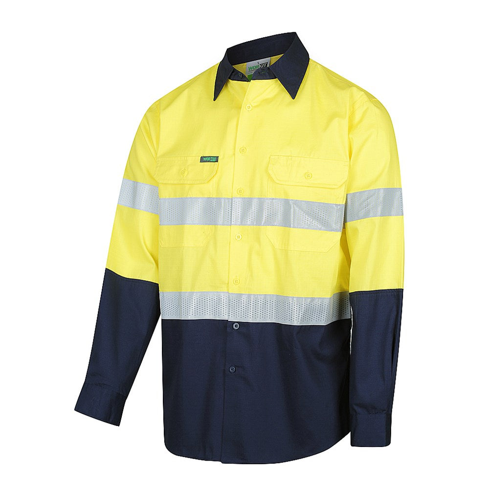 Hi Vis 2 Tone Lightweight Ripstop Breathable Taped Shirt - 3 Colour Options in Various Sizes