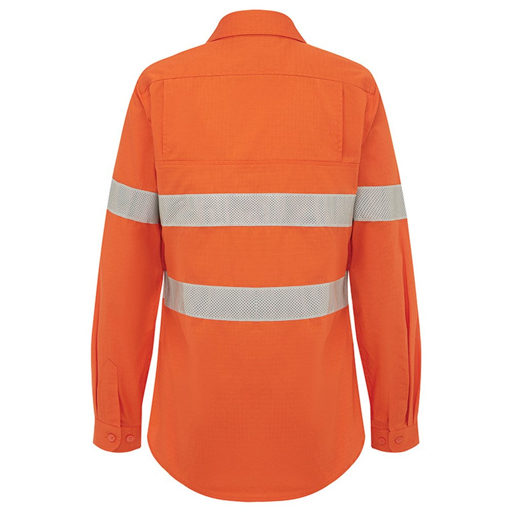 Womens Hi Vis Lightweight Ripstop Breathable Taped Shirt - 3 Colour Options in Various Sizes