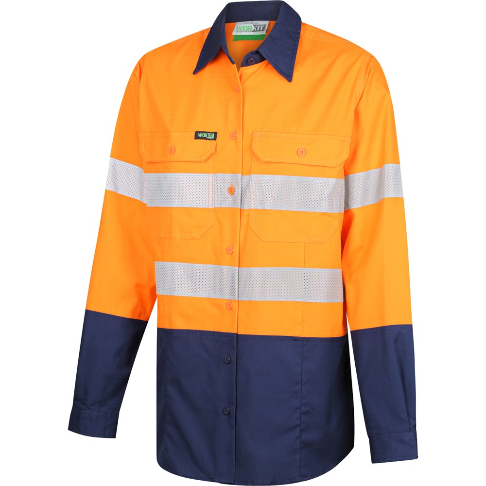 Womens Hi Vis Lightweight Ripstop Breathable Taped Shirt - 3 Colour Options in Various Sizes