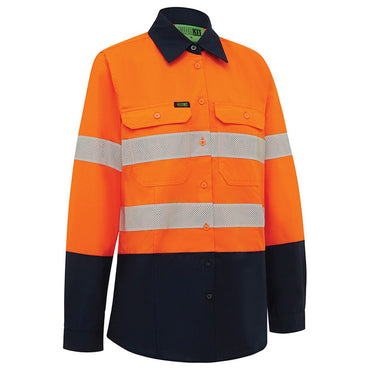 Womens Hi Vis Lightweight Ripstop Breathable Taped Shirt - 3 Colour Options in Various Sizes