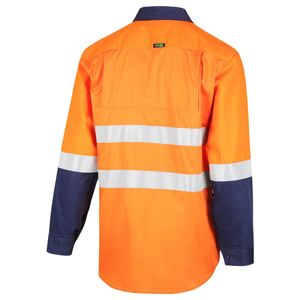 Hi Vis 2 Tone Closed Front Dual Weight Welders Taped Shirt - 2 Colour Options in Various Sizes