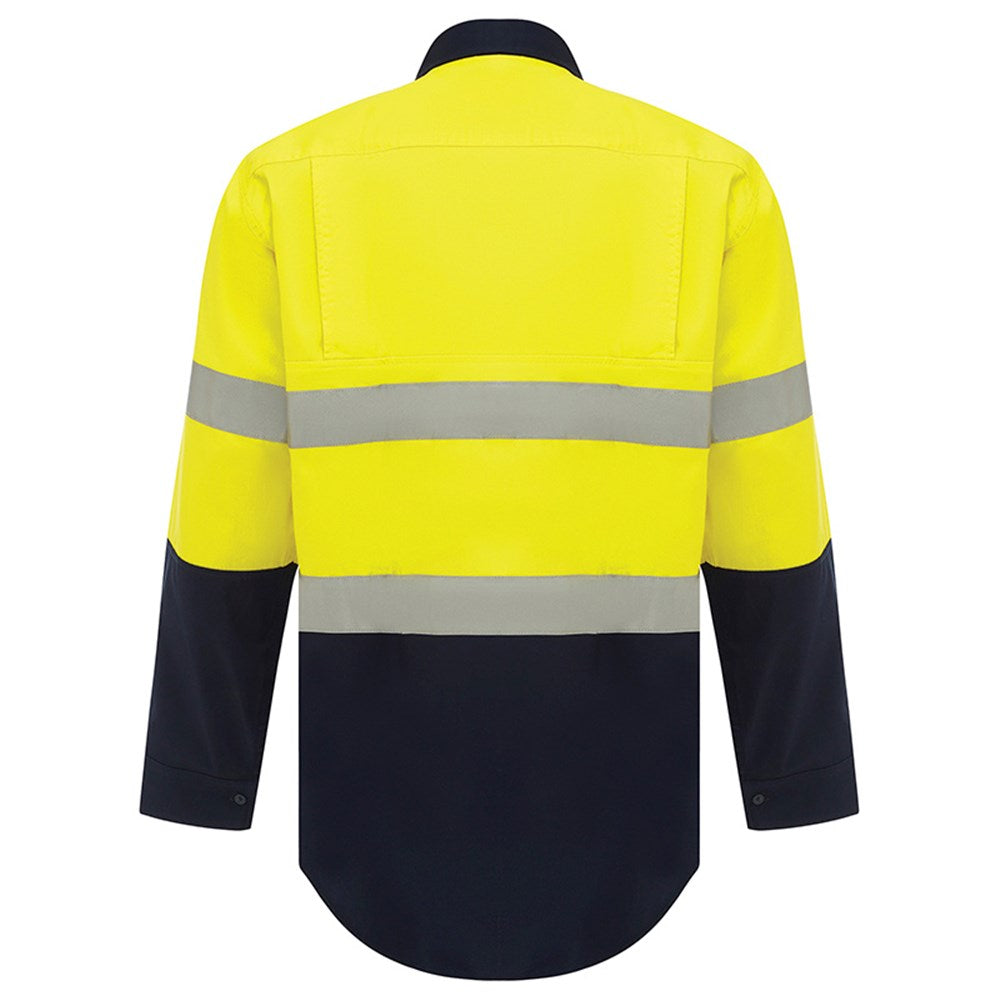 Hi Vis 2 Tone Closed Front Dual Weight Welders Taped Shirt - 2 Colour Options in Various Sizes