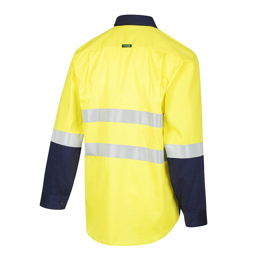 Hi Vis 2 Tone Closed Front Dual Weight Welders Taped Shirt - 2 Colour Options in Various Sizes