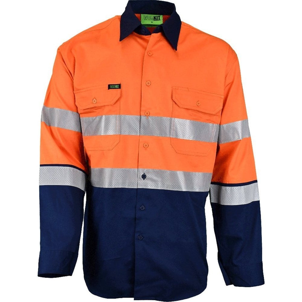 Hi Vis Lightweight Long Sleeve Biomotion Taped Shirt - 2 Colour Options in Various Sizes