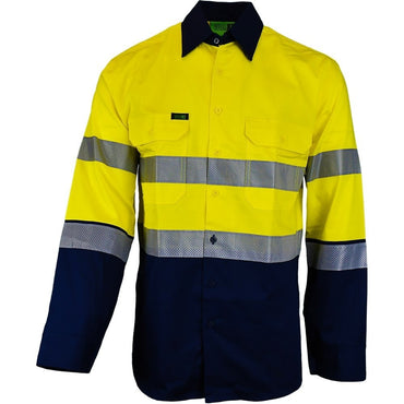Hi Vis Lightweight Long Sleeve Biomotion Taped Shirt - 2 Colour Options in Various Sizes