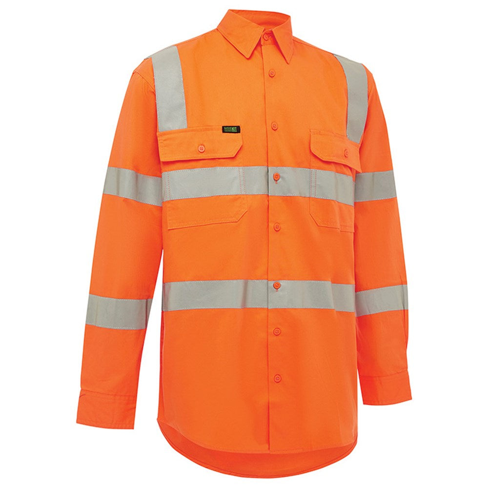 Hi Vis Lightweight VIC Rail Taped Orange Shirt - Various Sizes