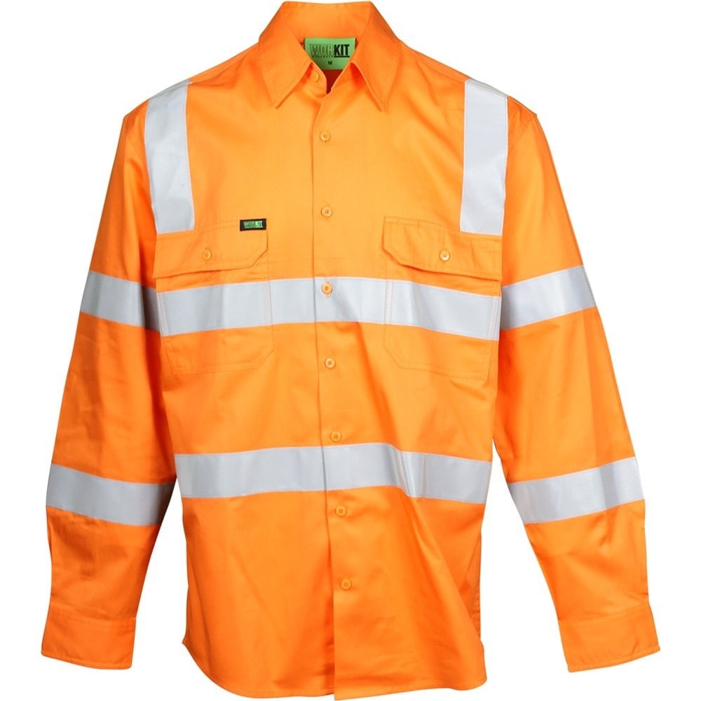 Hi Vis Lightweight VIC Rail Taped Orange Shirt - Various Sizes