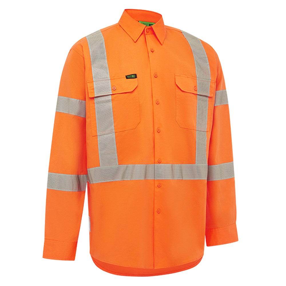 Hi Vis Lightweight NSW Rail X-Back Breathable Biomotion Taped Orange Shirt - Various Sizes
