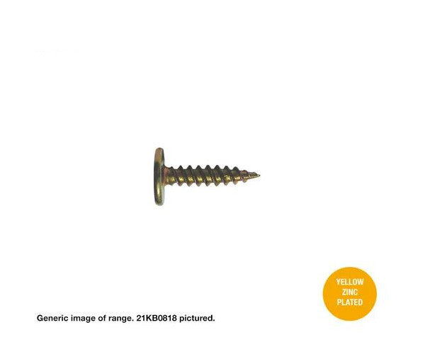 Macsim Pancake Head Stitching Screws Yellow Zinc Plated - 8G x 18mm - Box of 1000