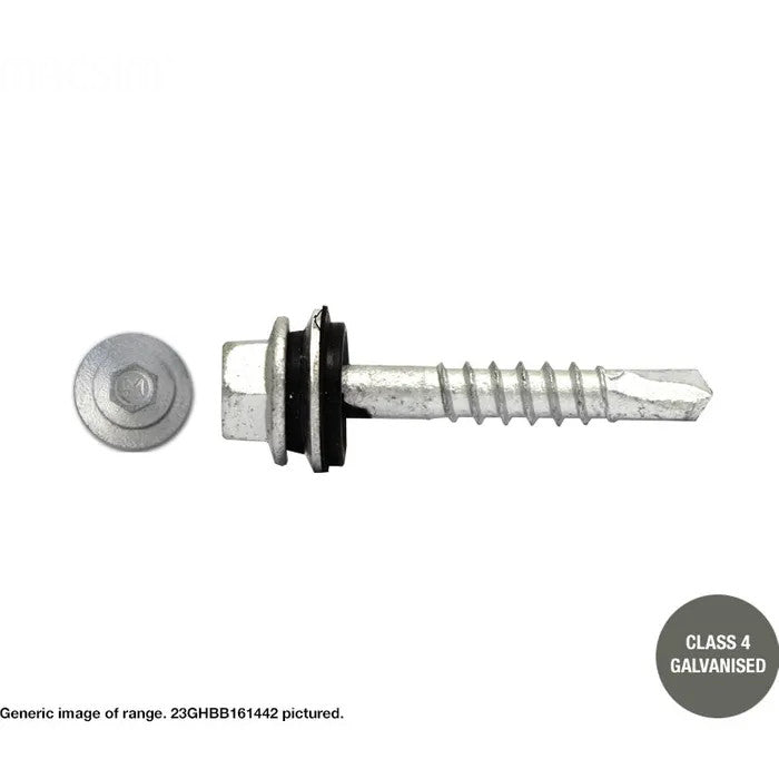 Hex Washer Face Self Drilling Screws Galvanised Neoprene Washer - Various Sizes