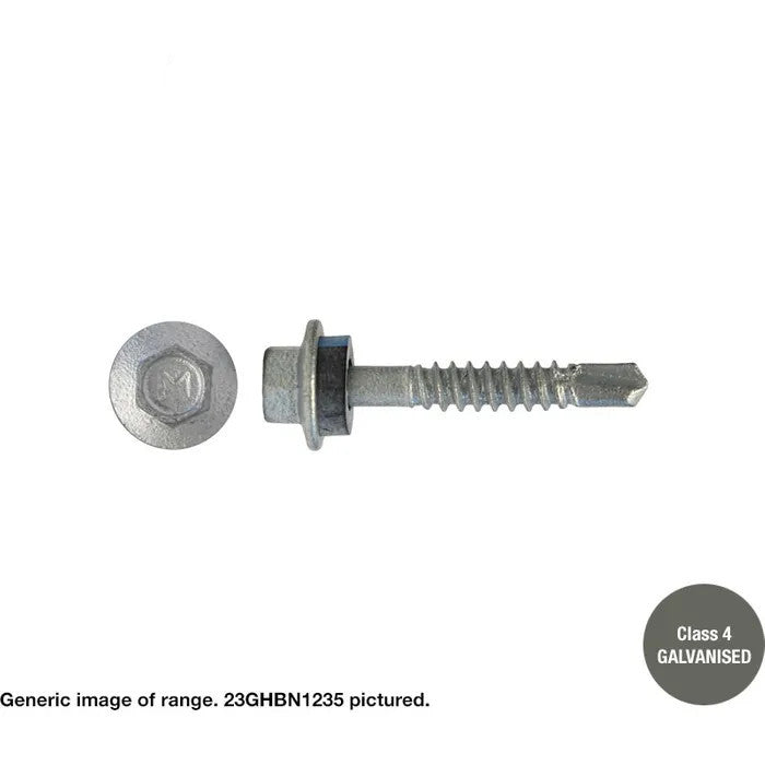 Hex Washer Face Self Drilling Screws Galvanised Neoprene Washer - Various Sizes