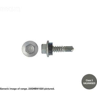 Hex Washer Face Self Drilling Screws Galvanised Neoprene Washer - Various Sizes