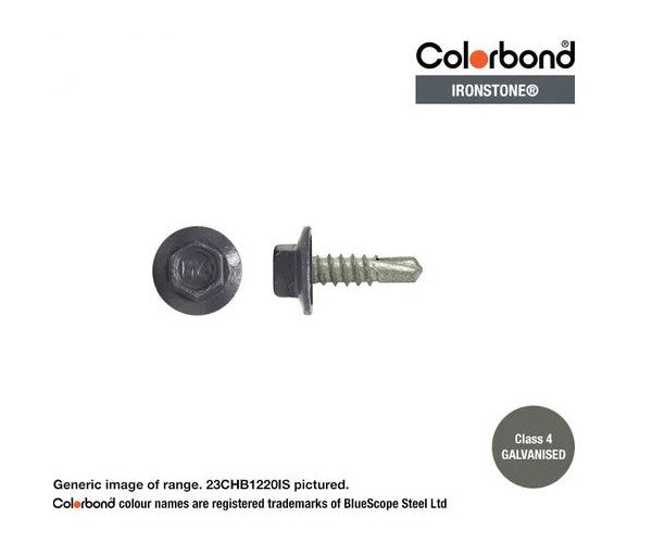 Macsim Hex Washer Face Self Drilling Galvanised PAINTED HEAD Screws - Box of 1000 - Various Sizes and Colours