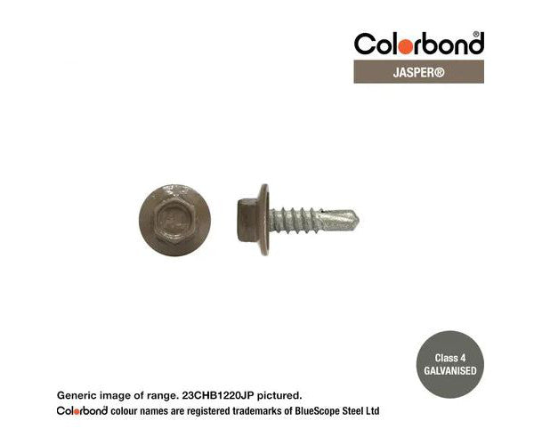 Macsim Hex Washer Face Self Drilling Galvanised PAINTED HEAD Screws - Box of 1000 - Various Sizes and Colours