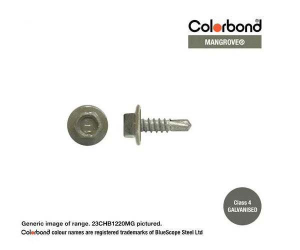 Macsim Hex Washer Face Self Drilling Galvanised PAINTED HEAD Screws - Box of 1000 - Various Sizes and Colours