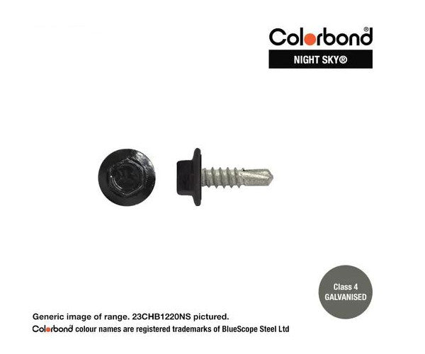 Macsim Hex Washer Face Self Drilling Galvanised PAINTED HEAD Screws - Box of 1000 - Various Sizes and Colours
