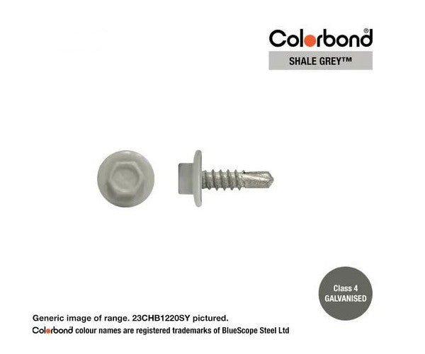 Macsim Hex Washer Face Self Drilling Galvanised PAINTED HEAD Screws - Box of 1000 - Various Sizes and Colours