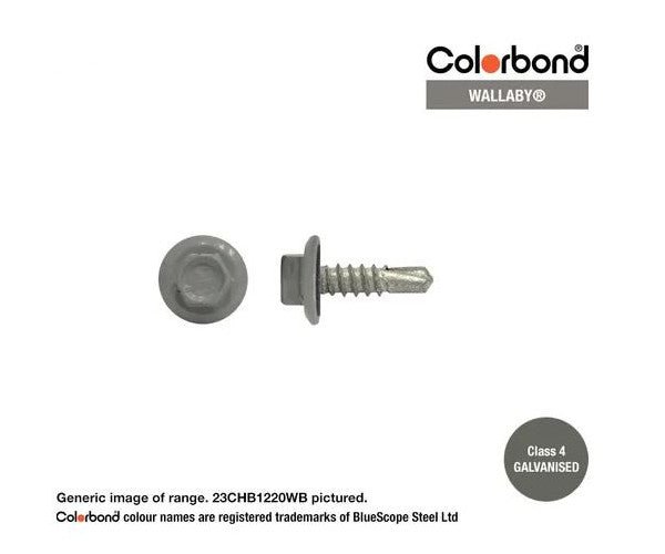 Macsim Hex Washer Face Self Drilling Galvanised PAINTED HEAD Screws - Box of 1000 - Various Sizes and Colours