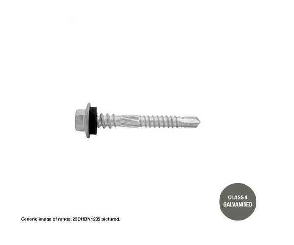Self Drilling Galvanised Hex Washer Face Head Double Grip 12g x Length + Neorene Washer