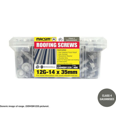 Self Drilling Galvanised Hex Washer Face Head Double Grip 12g x Length + Neorene Washer