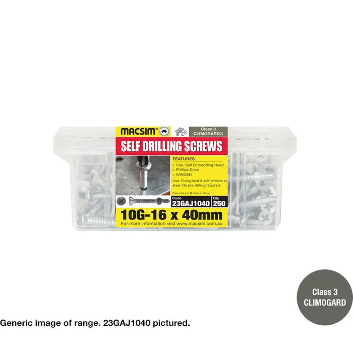 Macsim Self Drilling Wing-Tip Decking Screws Galvanised - Various Sizes, Drive and Quantities