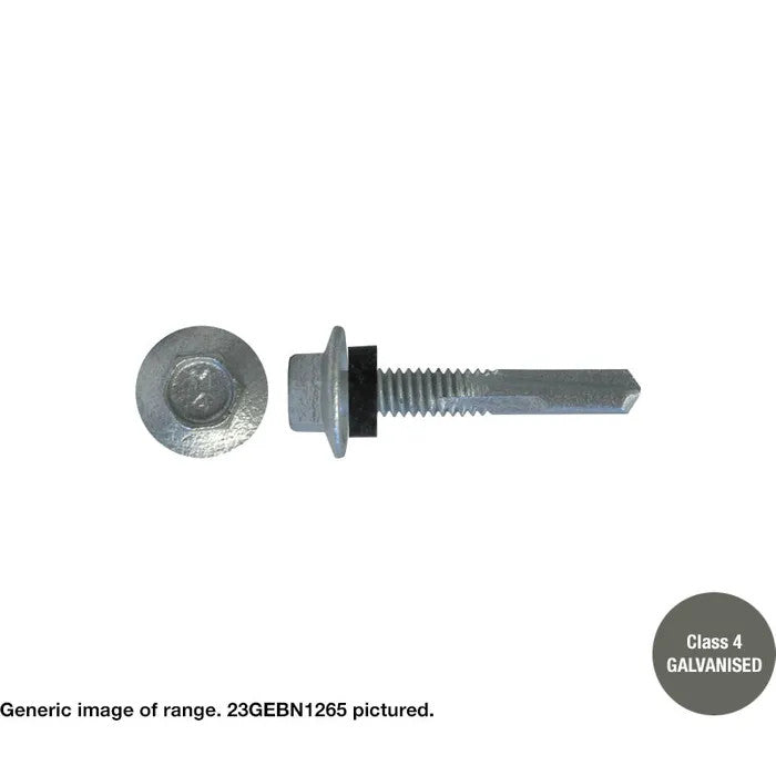 Macsim Hex Washer Face Self Drilling EXTENDED POINT Screws Galvanised - Various Sizes and Quantities with Neoprene Washer Option