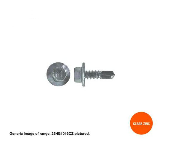 Macsim Hex Washer Face Self Drilling Screws Silver Zinc Plated - Box of 1000 - Various Sizes